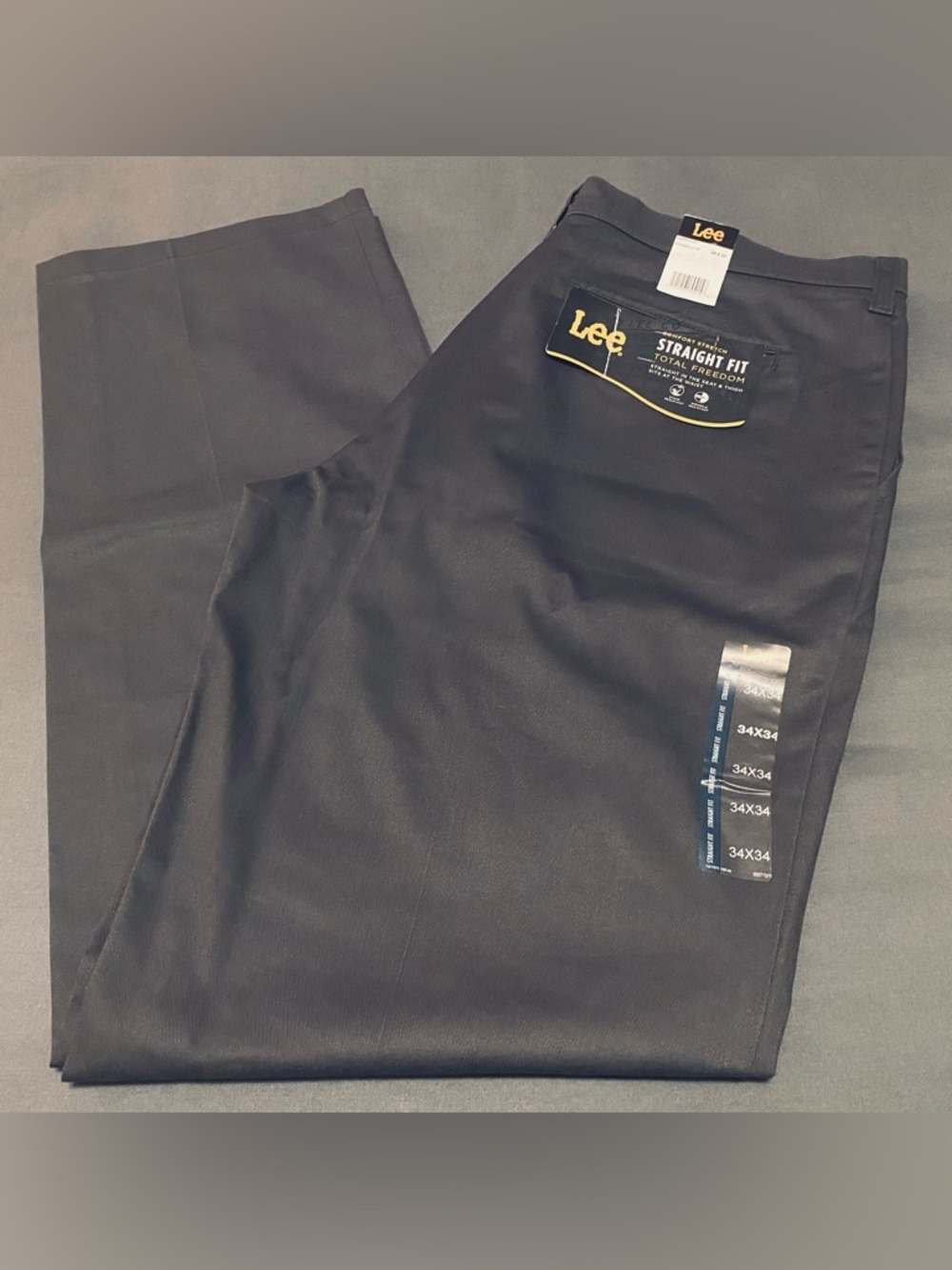 Lee Straight Fit Total Comfort Pants Charcoal Size 34x34 Men’s NWT